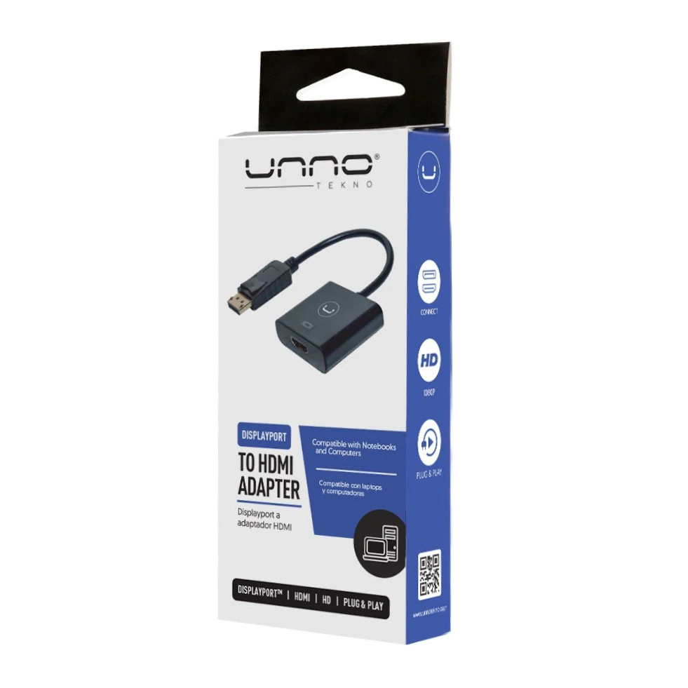 Adaptador Displayport macho a HDMI hembra – Cables y Conectores