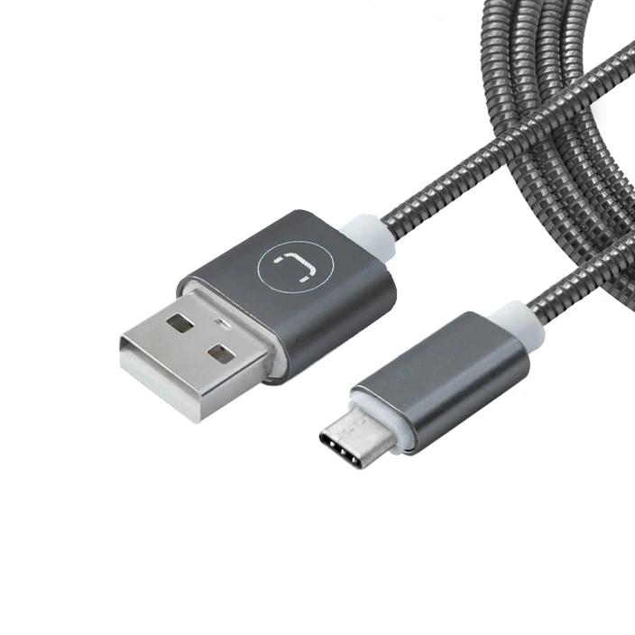TIPO C USB 2.0 CABLE DE ACERO, 3 FT CB4063GY