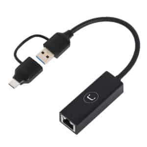 2-IN-1 USB TO GIGABIT ETHERNET ADAPTER <br>AD3007BK</br>