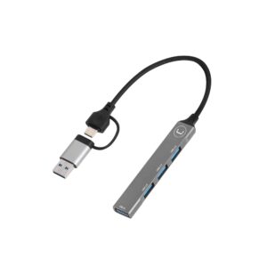 HUB USB A 2 EN 1 DE 4 PUERTOS<br/>HB1014SV</br>