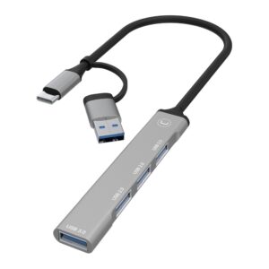 HUB USB A 2 EN 1 DE 4 PUERTOS<br/>HB1014GY</br>