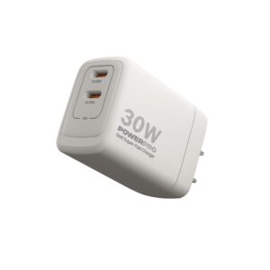 POWERPRO CARGADOR DE PARED GAN DE DOBLE PUERTO | PD30W <br/>PW5064WT</BR>