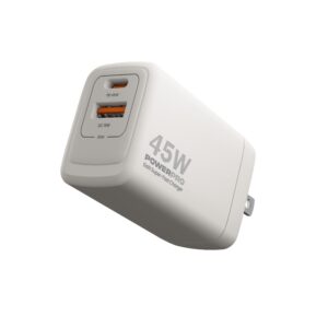 CARGADOR DE PARED GAN DE DOBLE PUERTO POWERPRO | PD45W <br/>PW5065WT</BR>