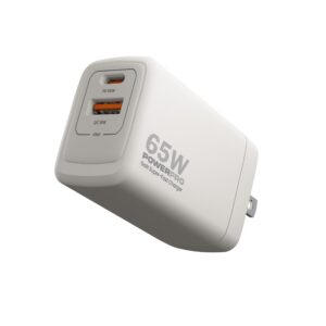 POWERPRO CARGADOR DE PARED GAN DE DOBLE PUERTO | PD65W <br/>PW5066WT</BR>